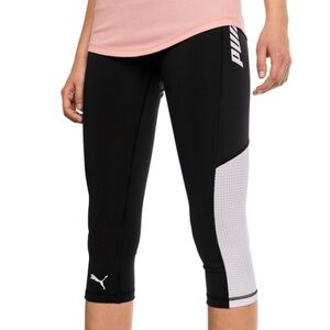 NWT Puma Black & White Moisture Management Tight Fit Capris Size XS